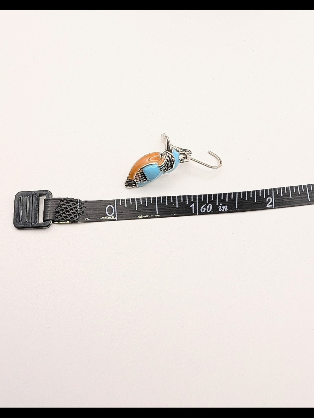 Colorful Kingfisher Earrings in Blue Brown - Picture 3 of 3